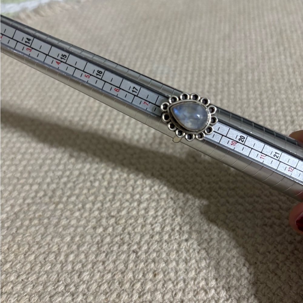 Sterling Silver Ring with Moonstone size 8